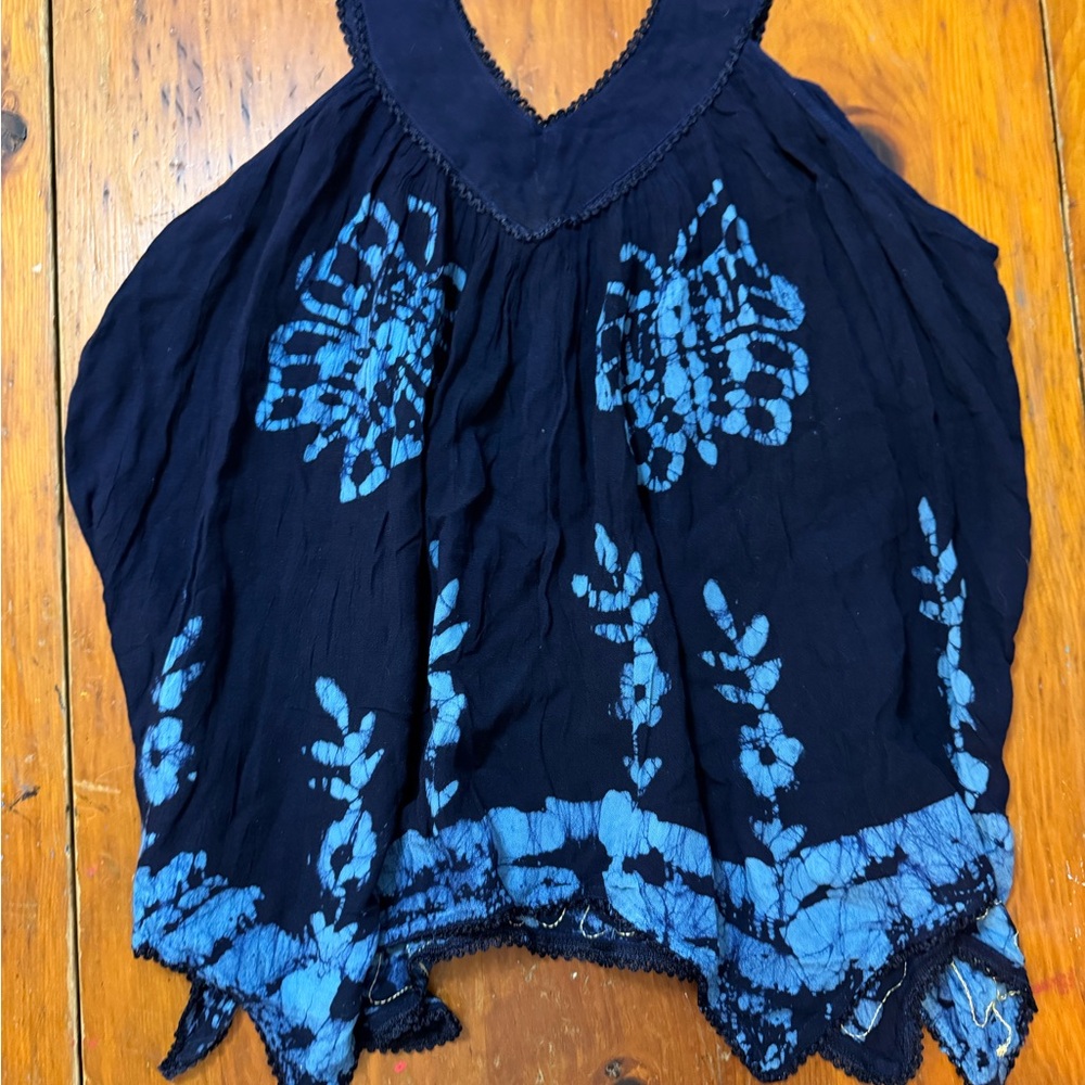 Chic Navy Boho Embroidered Sleeveless - Picture 4 of 6